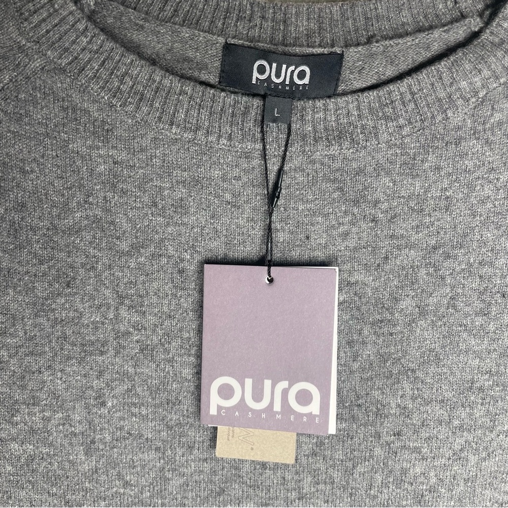 NWT Pura Cashmere | 100% Cashmere Crew Flannel Large - Picture 7 of 11